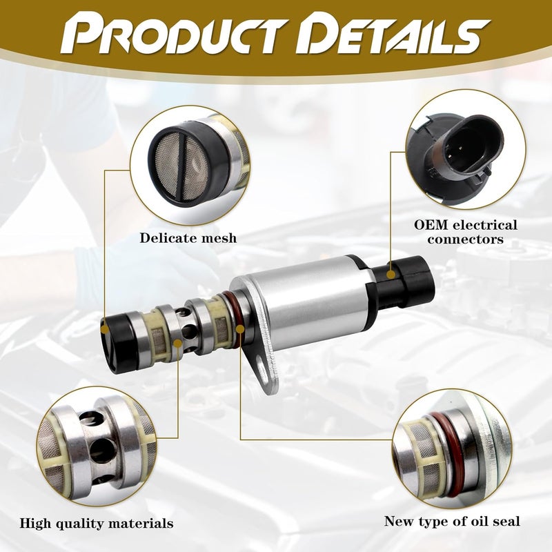 VANUODA Camshaft Engine Oil Control Variable Valve Timing VVT Solenoid, Compatible with Chevy Aveo Cruze Sonic Trax for Astra for Pontiac G3 for Saturn, Replace# 12992408 55567050 918-006 (2PCS) - Image 3